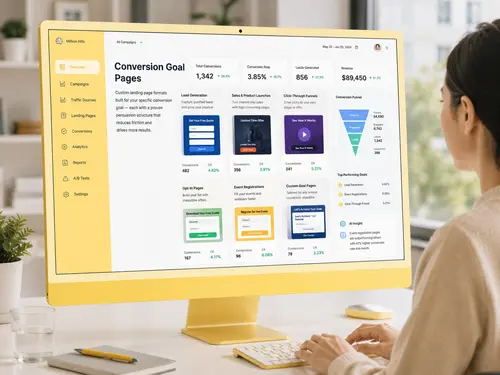 Conversion Goal Pages Conversion goal landing pages for leads, sales, funnels and registrations.