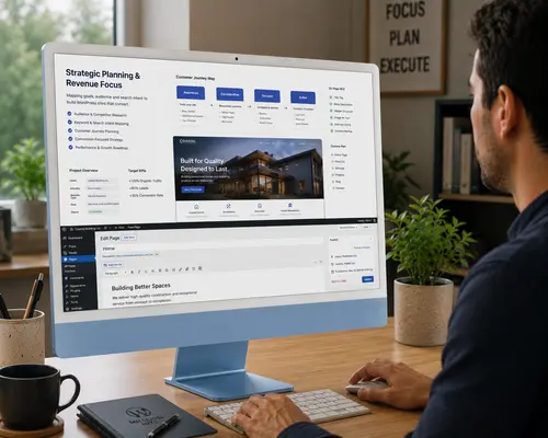 Strategic Planning & Revenue Focus Strategic WordPress website planning by Million Hits using audience research, customer journeys, SEO and conversion-focused design.