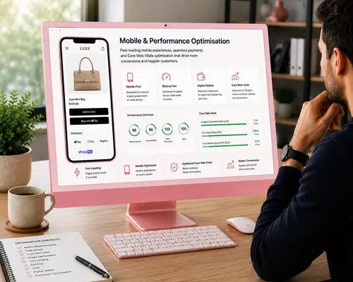 Mobile & Performance Optimisation Mobile and performance optimisation services for faster shopping experiences, smoother payments and stronger conversions.